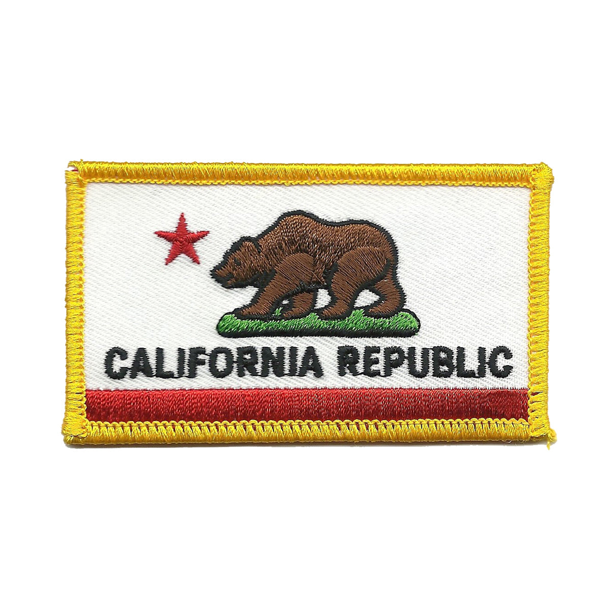 California Patch Grizzly Bear CA Republic Flag Souvenir Iron On Badge Emblem Applique Iron