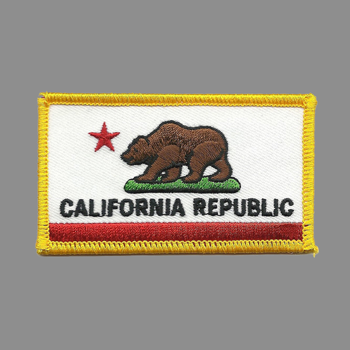 California Patch Grizzly Bear CA Republic Flag Souvenir Iron On Badge Emblem Applique Iron