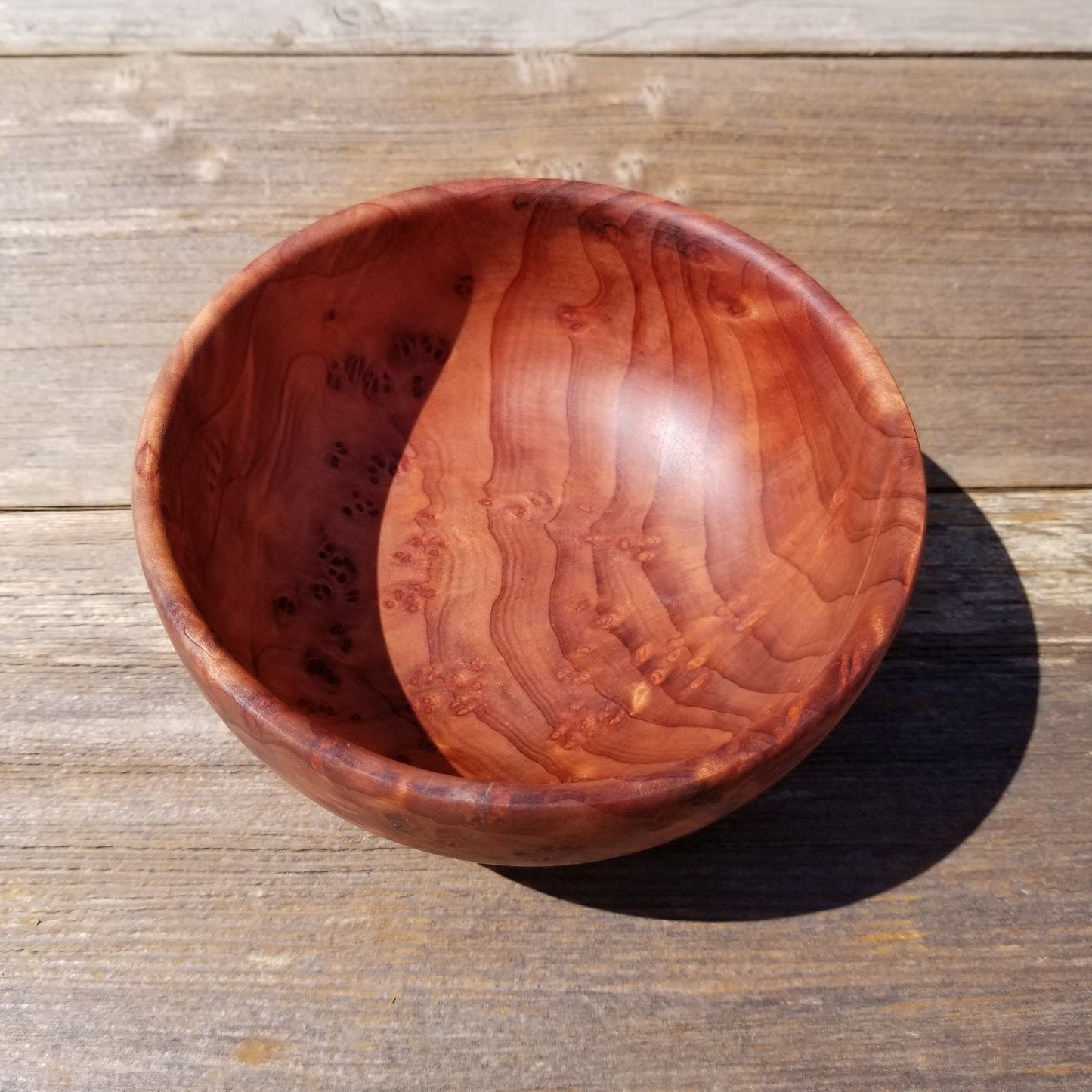 California Redwood Burl Bowl Hand Turned 5 Inch Handmade Salad USA Made #247