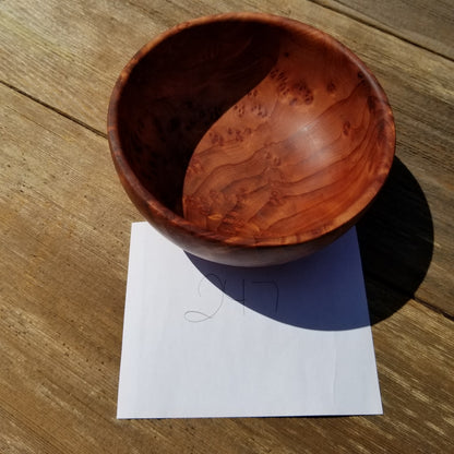 California Redwood Burl Bowl Hand Turned 5 Inch Handmade Salad USA Made #247