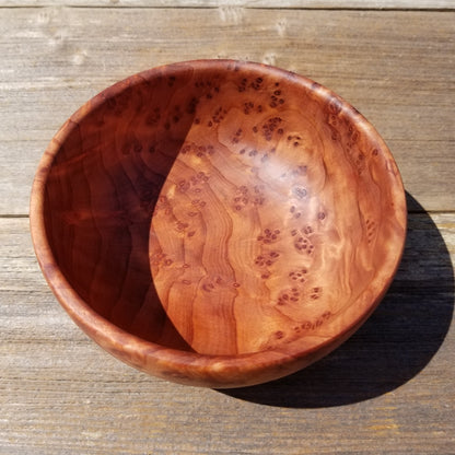 California Redwood Burl Bowl Hand Turned 5 Inch Handmade Salad USA Made #247