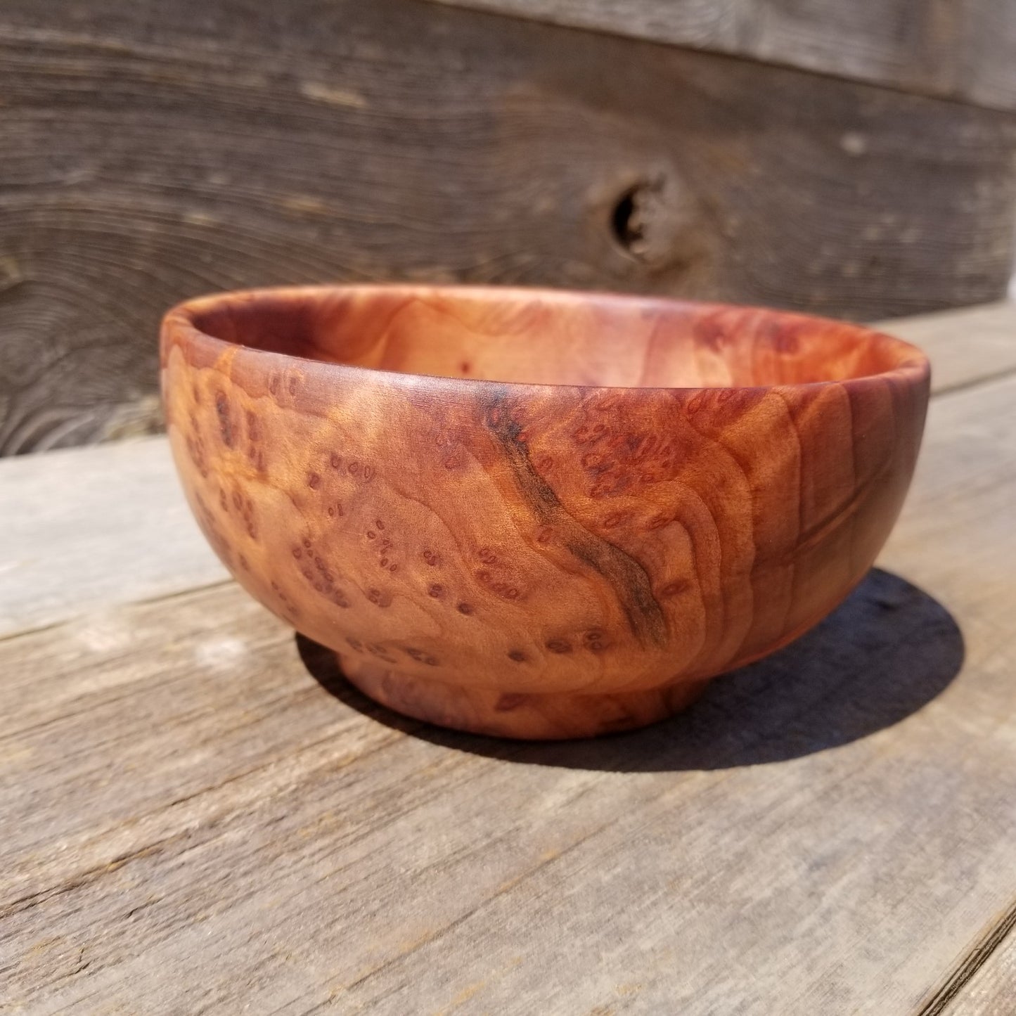 California Redwood Burl Bowl Hand Turned 5 Inch Handmade Salad USA Made #247