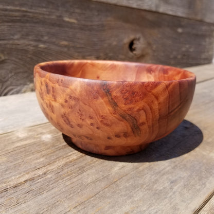 California Redwood Burl Bowl Hand Turned 5 Inch Handmade Salad USA Made #247