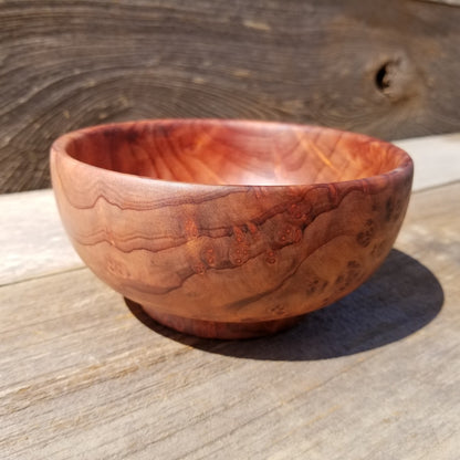 California Redwood Burl Bowl Hand Turned 5 Inch Handmade Salad USA Made #247