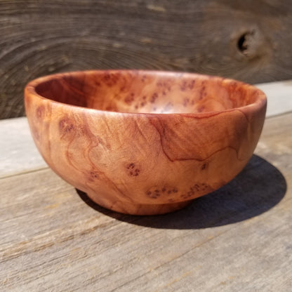 California Redwood Burl Bowl Hand Turned 5 Inch Handmade Salad USA Made #247