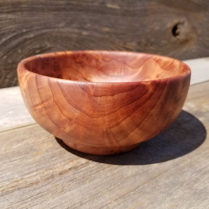 California Redwood Burl Bowl Hand Turned 5 Inch Handmade Salad USA Made #247