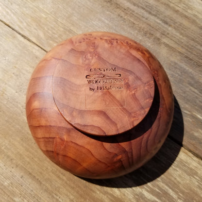 California Redwood Burl Bowl Hand Turned 5 Inch Handmade Salad USA Made #247