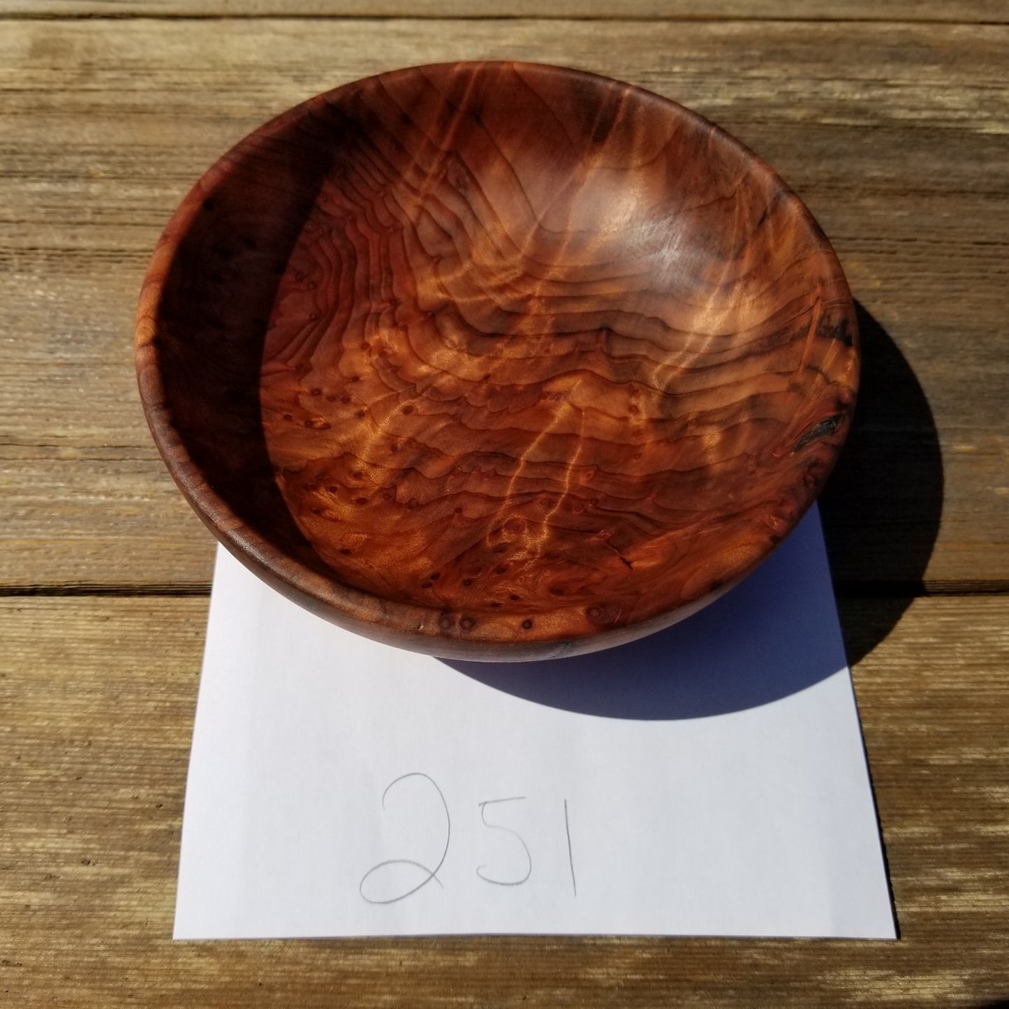 California Redwood Bowl Hand Turned 5 Inch Handmade Salad USA Made Burl #251