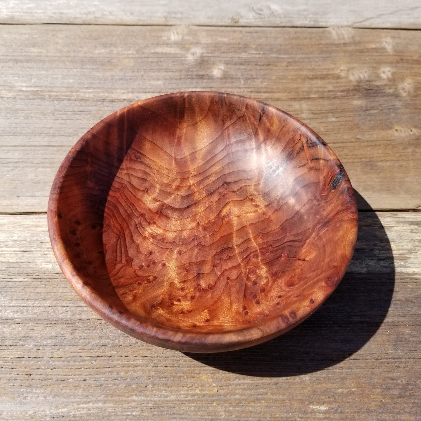 California Redwood Bowl Hand Turned 5 Inch Handmade Salad USA Made Burl #251