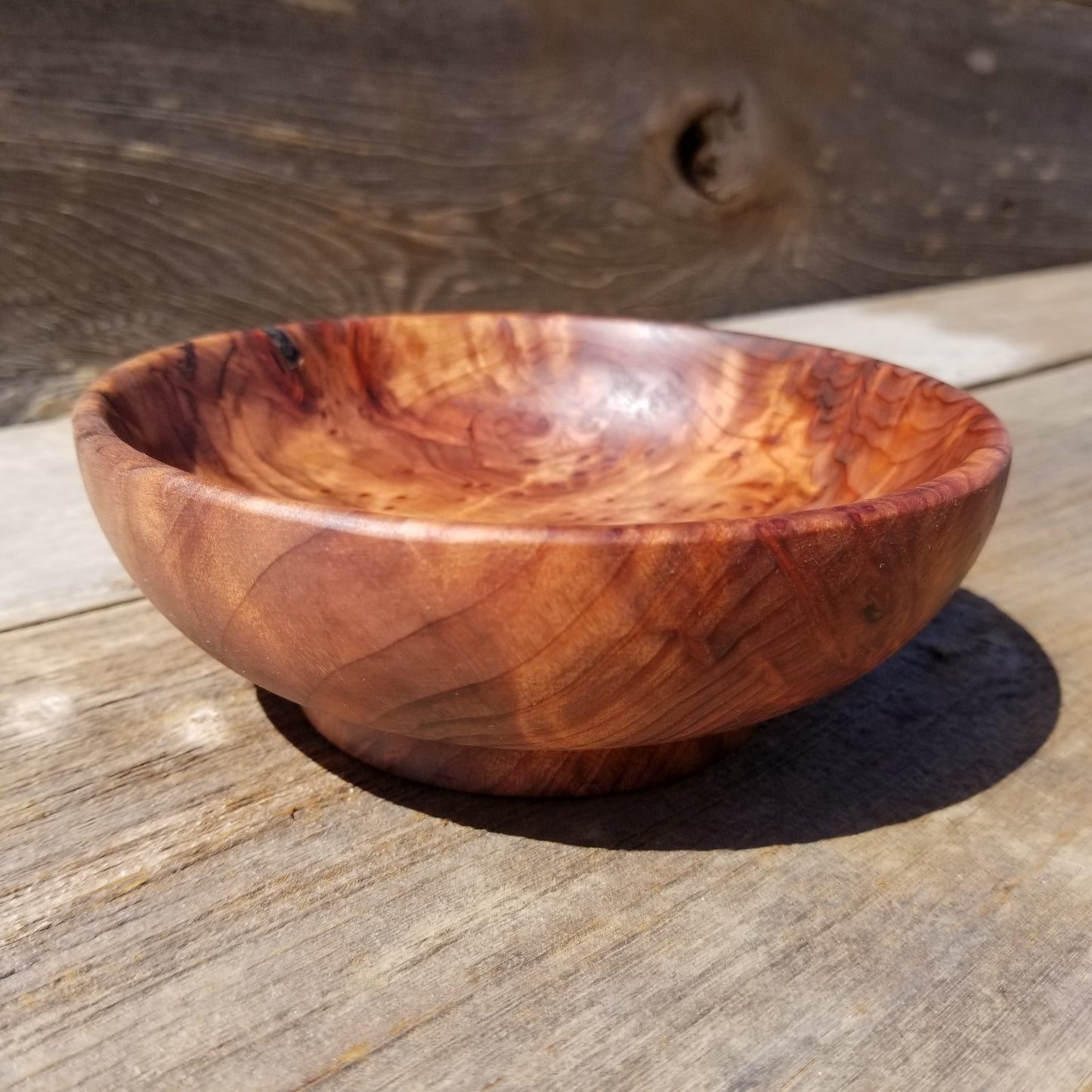 California Redwood Bowl Hand Turned 5 Inch Handmade Salad USA Made Burl #251