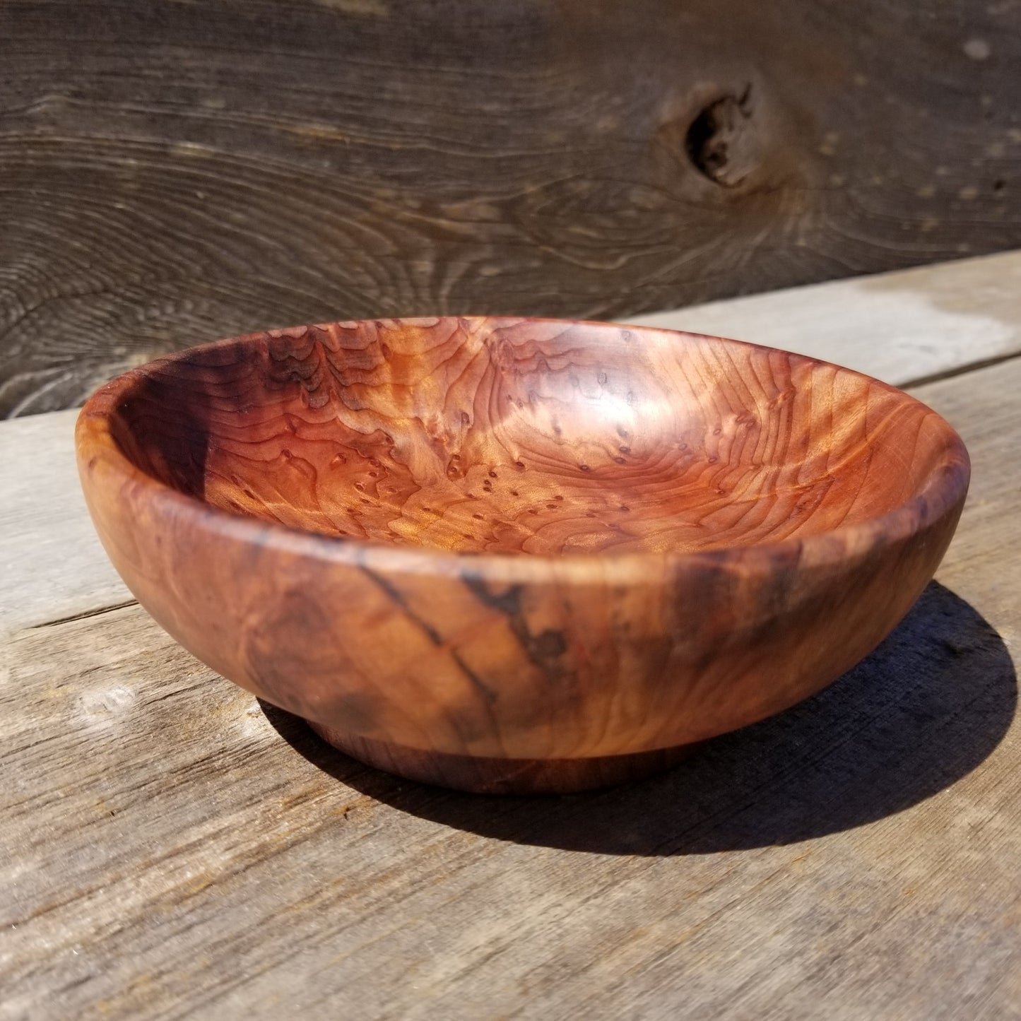 California Redwood Bowl Hand Turned 5 Inch Handmade Salad USA Made Burl #251