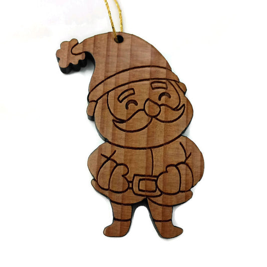 Santa Claus Christmas Ornament Wood Handmade 1058L