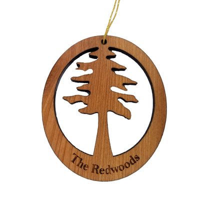 Redwood Tree The Redwoods Wood Christmas Ornament California Redwoods Handmade in USA - 15004