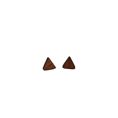 Triangle Wood Earrings - Wood Stud Earrings