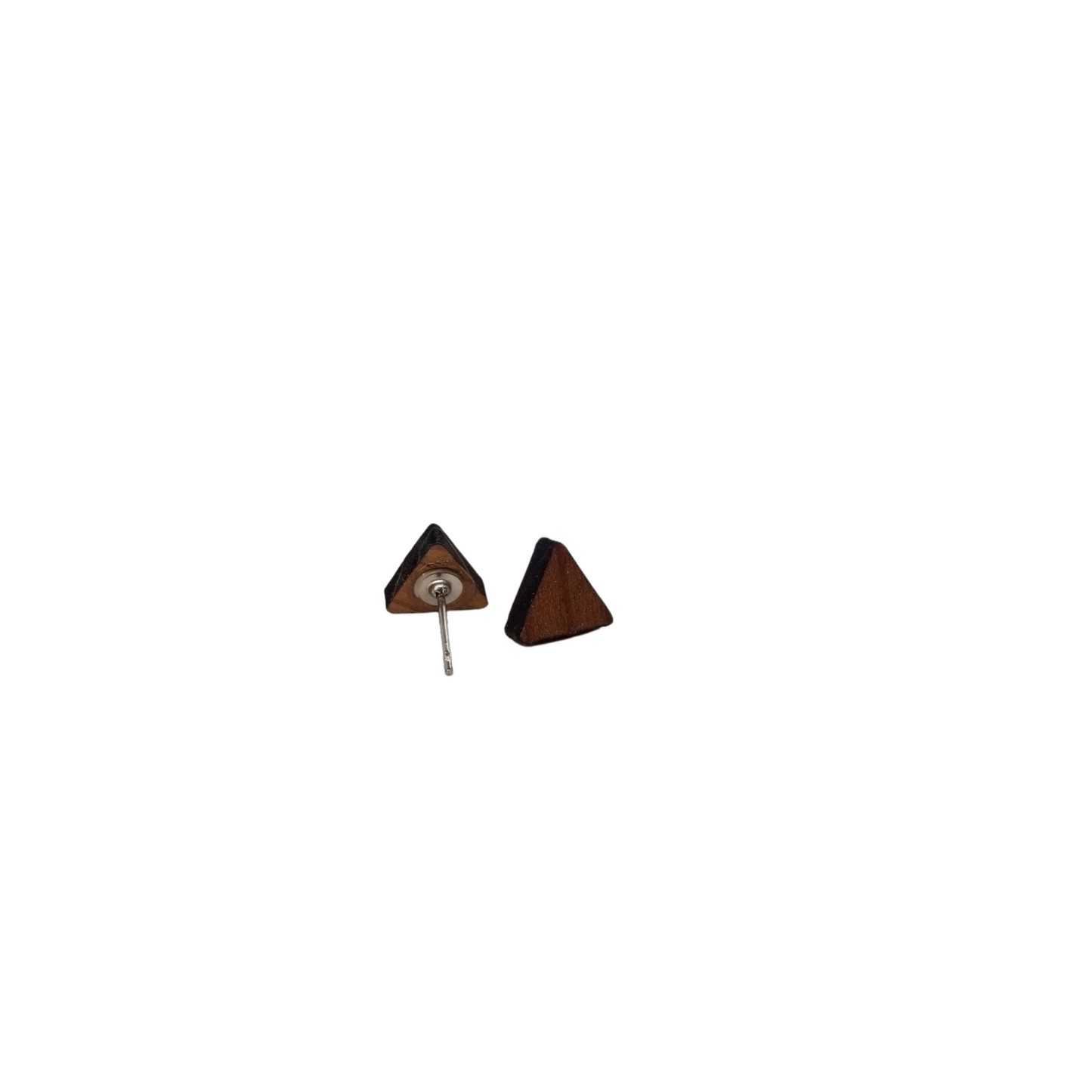 Triangle Wood Earrings - Wood Stud Earrings