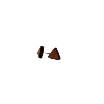 Triangle Wood Earrings - Wood Stud Earrings