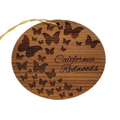 Butterflies Pattern California Redwoods Wood Ornament - 15365