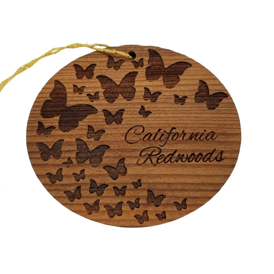 Butterflies Pattern California Redwoods Wood Ornament - 15365