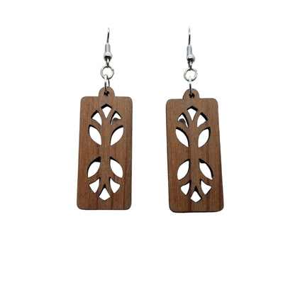 Wood Earrings - Cutout Branches or Tree Earrings - Dangle Earrings - CA Souvenir Keepsake - Anniversary Gift D21