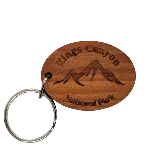 Kings Canyon National Park Keychain CA Mountains Wood Keyring Souvenir Travel Key Tag Bag - KC8083