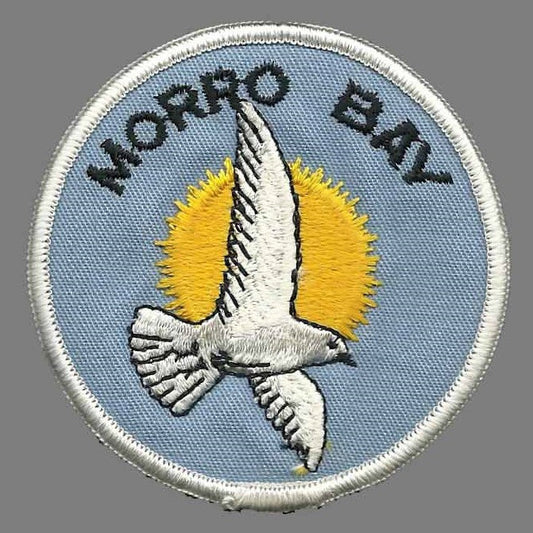 California Patch – Morro Bay Seagull – Vintage Morro Bay Souvenir Travel Badge Emblem 3" - 10273old