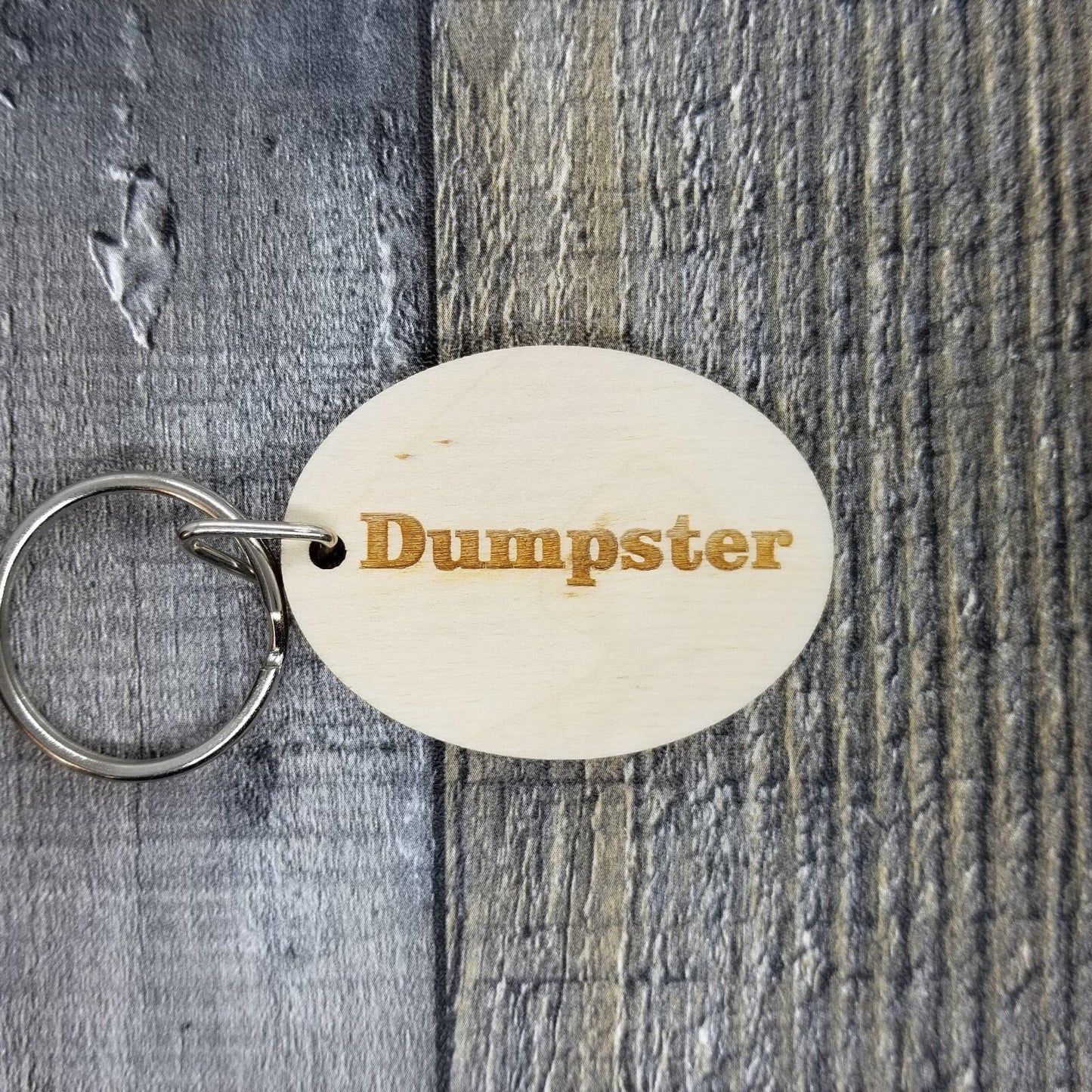 Dumpster Wood Keychain Key Ring Keychain Gift - Key Tag Keyring Key Marker - KC8137