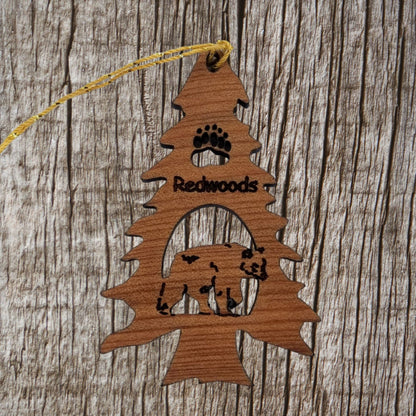 Bear in a Tree Ornament California Redwoods Souvenir - 15017