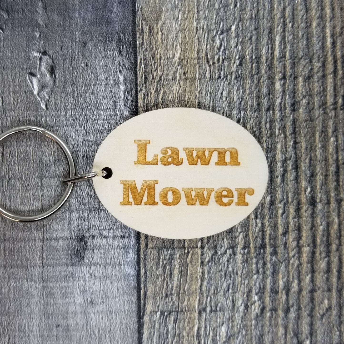 Lawn Mower Wood Keychain Key Ring Keychain Gift Key Tag  Key Fob  Key Marker - KC8131