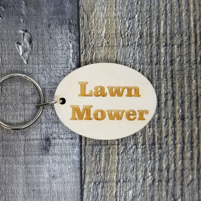 Lawn Mower Wood Keychain Key Ring Keychain Gift Key Tag  Key Fob  Key Marker - KC8131