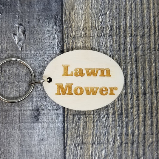 Lawn Mower Wood Keychain Key Ring Keychain Gift Key Tag  Key Fob  Key Marker - KC8131