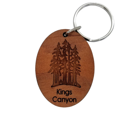 Kings Canyon Big Trees Grove Wood Keychain California Wood Souvenir Travel Gift - 4080KING
