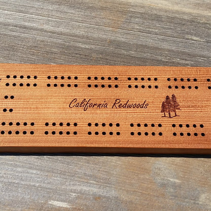 California Redwood Cribbage Board Card Game Handmade 2 Player - 3146 ASST