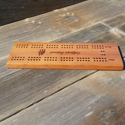 California Redwood Cribbage Board Card Game Handmade 2 Player - 3146 ASST