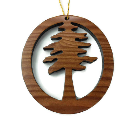 Wood Christmas Ornament Redwood Tree -15003