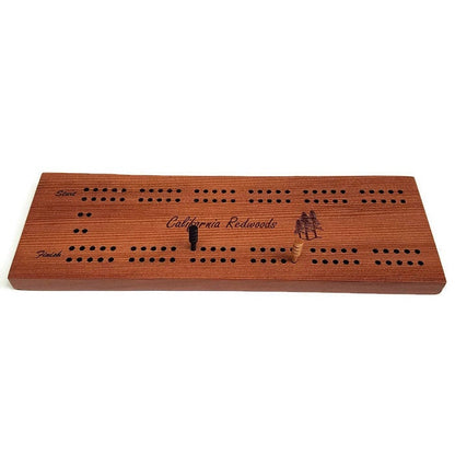 California Redwood Cribbage Board Card Game Handmade 2 Player - 3146 ASST