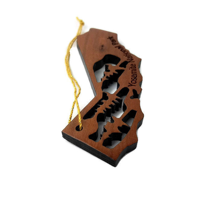 Yosemite National Park California State Shape Souvenir Christmas Ornament Wood Ornament Made in USA - 1070YNP
