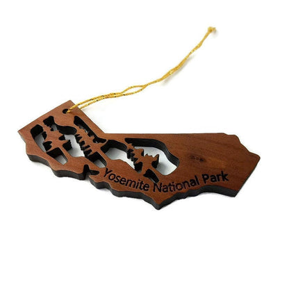 Yosemite National Park California State Shape Souvenir Christmas Ornament Wood Ornament Made in USA - 1070YNP