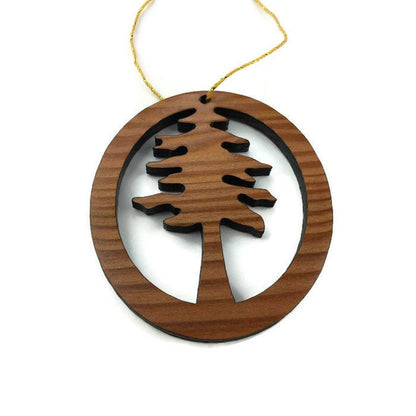 Wood Christmas Ornament Redwood Tree -15003
