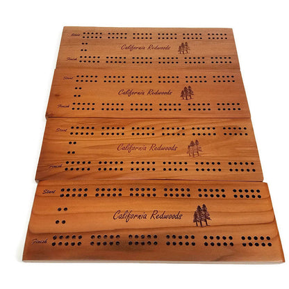 California Redwood Cribbage Board Card Game Handmade 2 Player - 3146 ASST