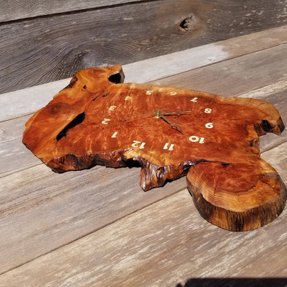 Redwood Burl Clock Two Tone Wall Clock Rustic Slab #109