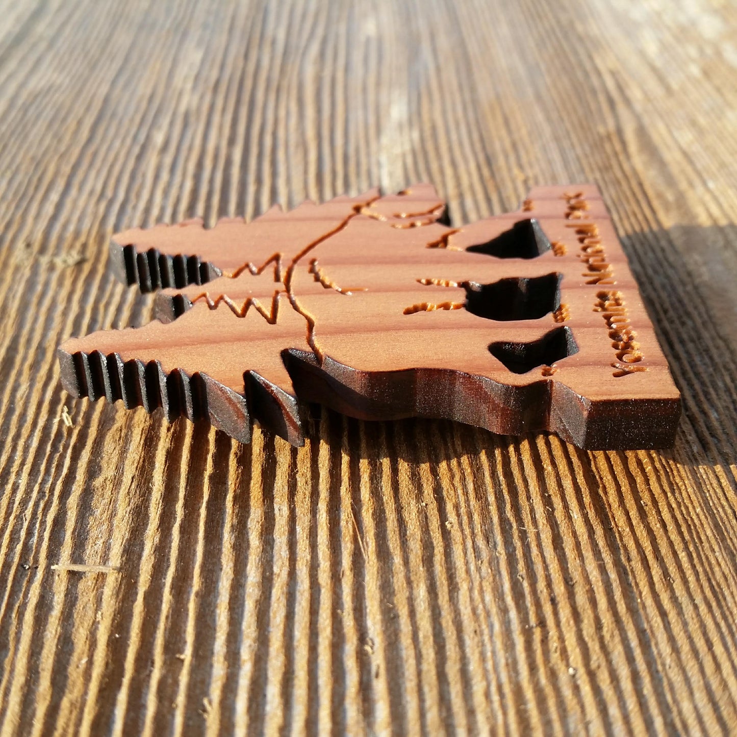 Yosemite National Park Bear and Trees Wood Refrigerator Magnet Made in USA Souvenir - 4002YNP